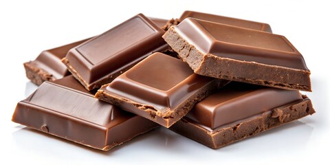 chocolate pieces isolated on white Generative By AI