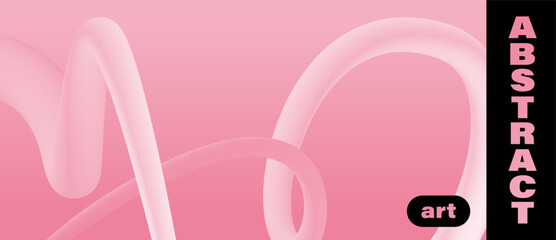 Wavy curly shape with colorful gradient. Modern 3d figure. Vector illustration.