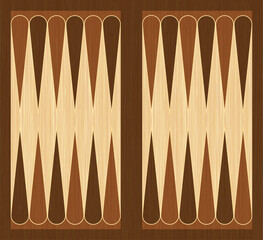 Backgammon board wooden game table. Vector backgammon table, background.