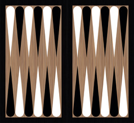 Backgammon board wooden game table. Vector backgammon table, background.