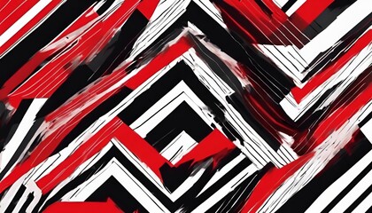abstract background in Neo Memphis style. Red, black, white colors