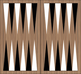 Backgammon board wooden game table. Vector backgammon table, background.