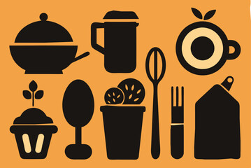 food and drink icons vector illustration 