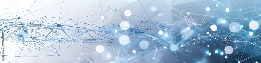 Poster abstract technology background with connected dots and lines, digital network concept vector illustr