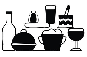 food and drink icons vector illustration 