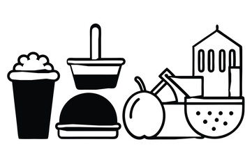 food and drink icons vector illustration 