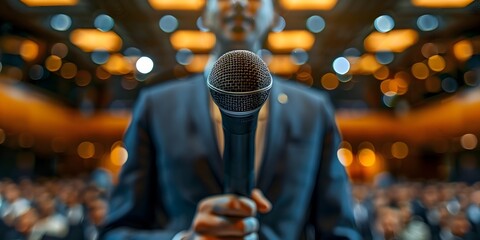 Charismatic Business Leader Delivering Engaging Keynote Speech on Innovation and Technology