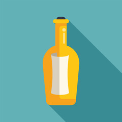 Yellow glass bottle containing a rolled up paper message