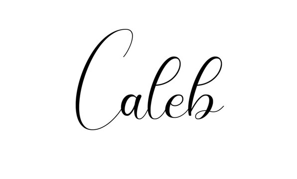 Caleb - Modern Christian Baby Name - Script Style Vector Illustration - Isolated on Transparent Background - Perfect for Baby Shower Invitations, Personalized Gifts, and Birth Announcements