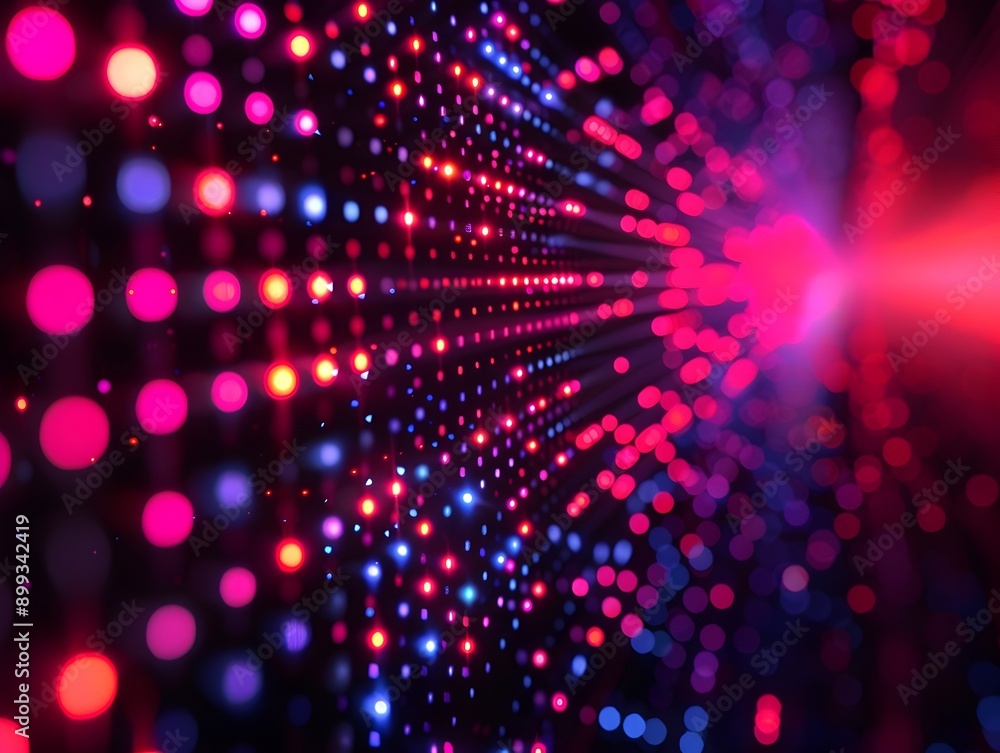 Poster pulsing cyber grid vibrant cybernetic textures and luminous lights in a digital backdrop