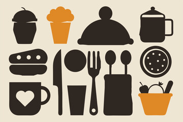 food and drink icons vector illustration 