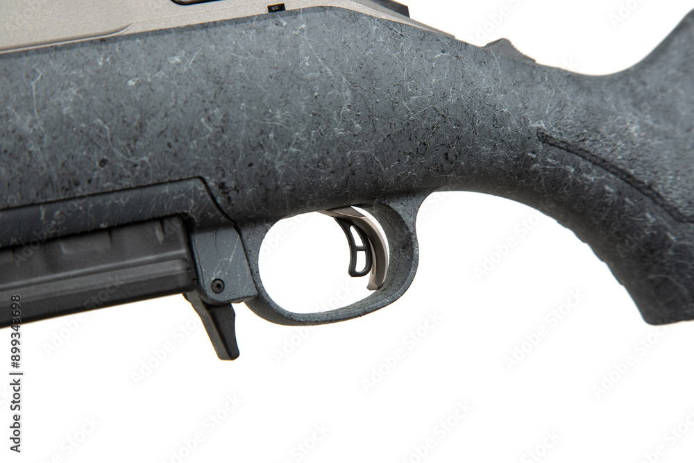 Wall mural modern bolt carbine isolated on white background. weapons for sports, hunting and self-defense.