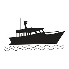 Fishing boat Vector silhouette illustration