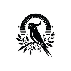 Fototapeta premium parakeet bird silhouette vector illustration