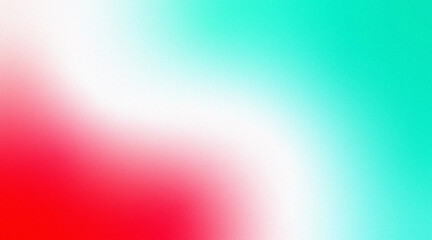 Abstract background with gradient of red, white, and aqua blue colors in subtle noise texture