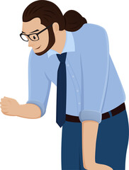 Characters of students studying and learning