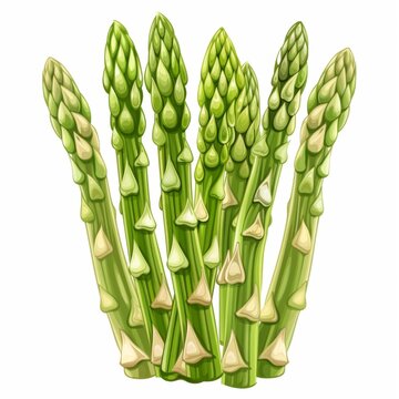 green asparagus stalks on white background clip art preview