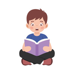 Illustration Children Reading Book