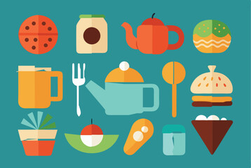 food and drink icons vector illustration 