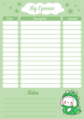 Cute hand drawn planner pastel color.
Journal schedule vector illustration