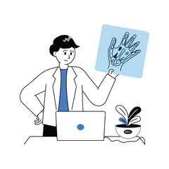 Get this amazing sketchy illustration of hand x ray