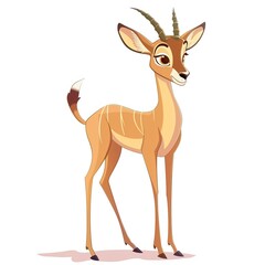 Gazelle Trendy animal fashion cartoon isolated whitebackground 16:9