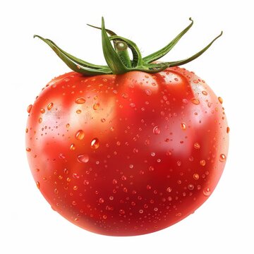 recommend clip art: tomato clipart, vegetable element, photorealistic, bright red, isolated on white background