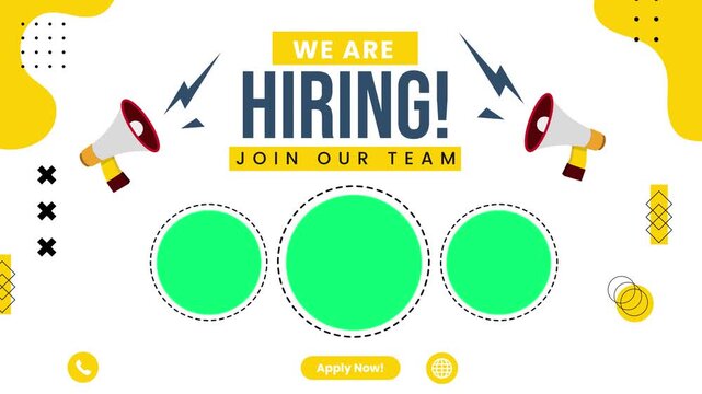 Animated Hiring Social media banner job vacancy recruitment