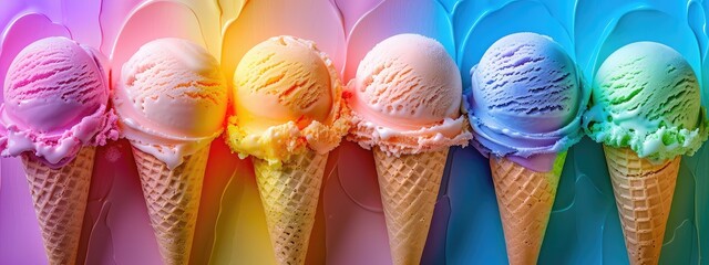 delicious cold beautiful ice cream. Selective focus.