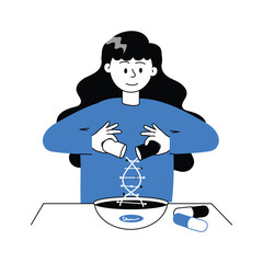 Have a look at this hand drawn illustration of DNA strand