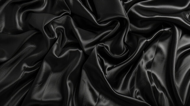 Black batiste fabric has a velvety texture and drapes beautifully. It feels soft and smooth, with a slight sheen and a deep, rich black color.