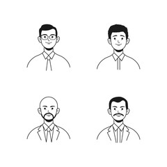 Business man people characters avatar set
