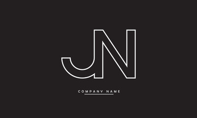 JN, NJ, J, N Abstract Letters Logo Monogram