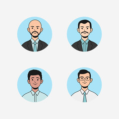 Collection of staff and businessmen in flat design