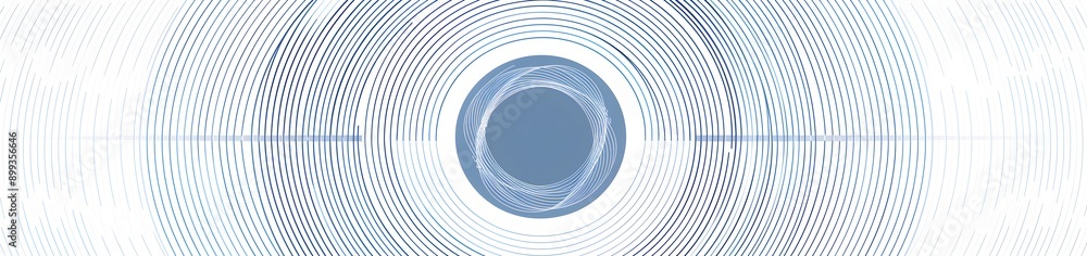 Poster blue line pattern, simple spiral and vortex lines on a white background in a minimalist style. a fla
