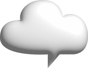 3d White Bubble Text Icon