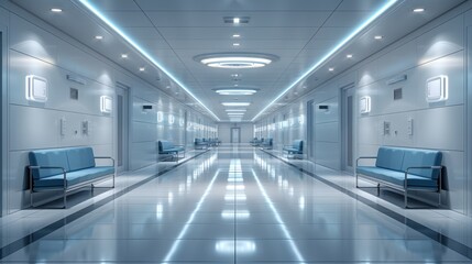 Fototapeta premium Futuristic Hospital Corridor