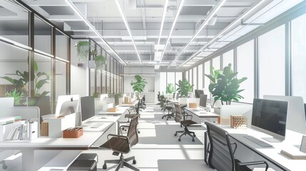 Modern Office Interior Design: Workspace with Natural Light