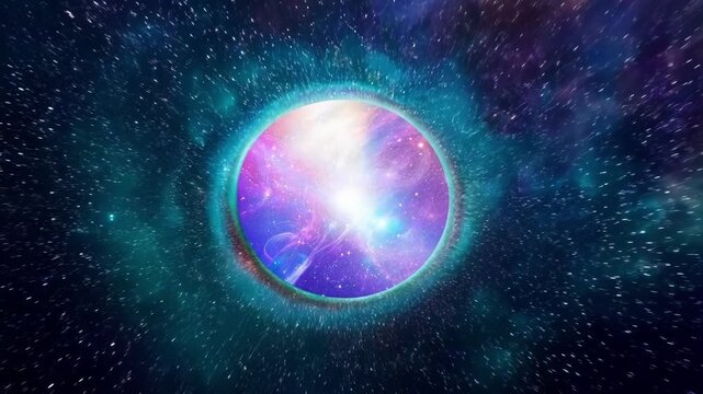 Out in the vastness of space a dazzling portal of cosmic proportions opens revealing a breathtaking view of the galaxies beyond.