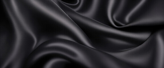 Luxury Black satin smooth fabric background