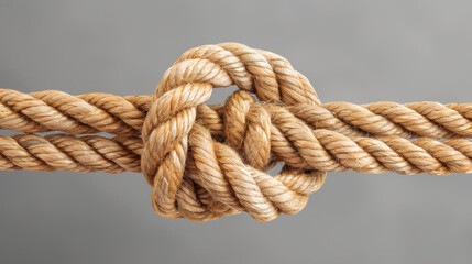 Fototapeta premium Rope knots symbolize trust, belief, and resilience. They represent the idea that unity can create strength and security.