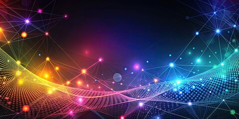 Abstract background with an intricate design of lines and dots in dark and vibrant colors , abstract, background, lines, dots