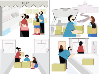 Parents helping students for college prep.eps