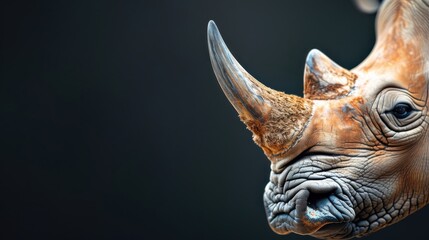 A close-up of a rhinoceros's horn, showcasing its intricate pattern.