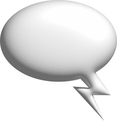 3d White Bubble Text Icon