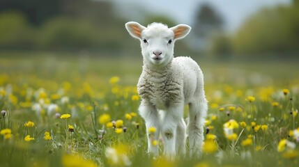 Obraz premium A sheep looking directly at the camera