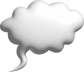 3d White Bubble Text Icon