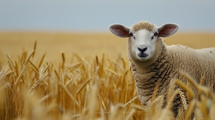 A sheep looking directly at the camera
