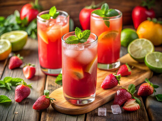 strawberry and kiwi smoothie, glass, cocktail, food, red, juice, fresh, healthy, smoothie, cold, beverage, sweet, green, dessert, raspberry