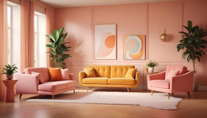 Photo interior modern design room 3d illustration